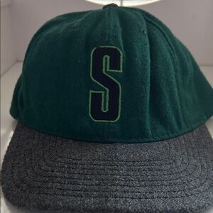 Green and Gray Cap with S Logo STUSSY VINTAGE